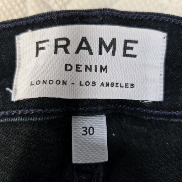 Frame Denim Le High Flare Jeans Womens 30 Dark Wash Cowgirl Rockabilly Boho USA - Picture 7 of 13